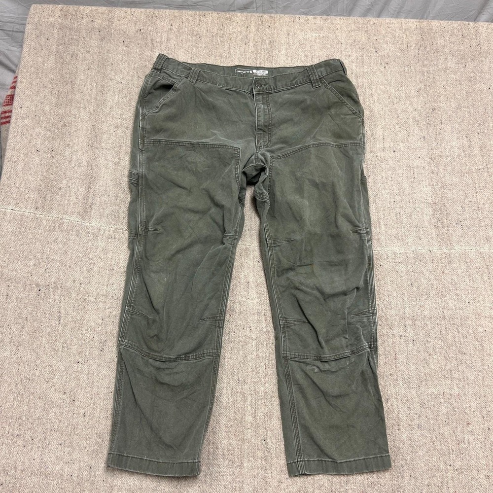 Carhartt Double Knee Pants Mens 38x30 Green 2000s Faded